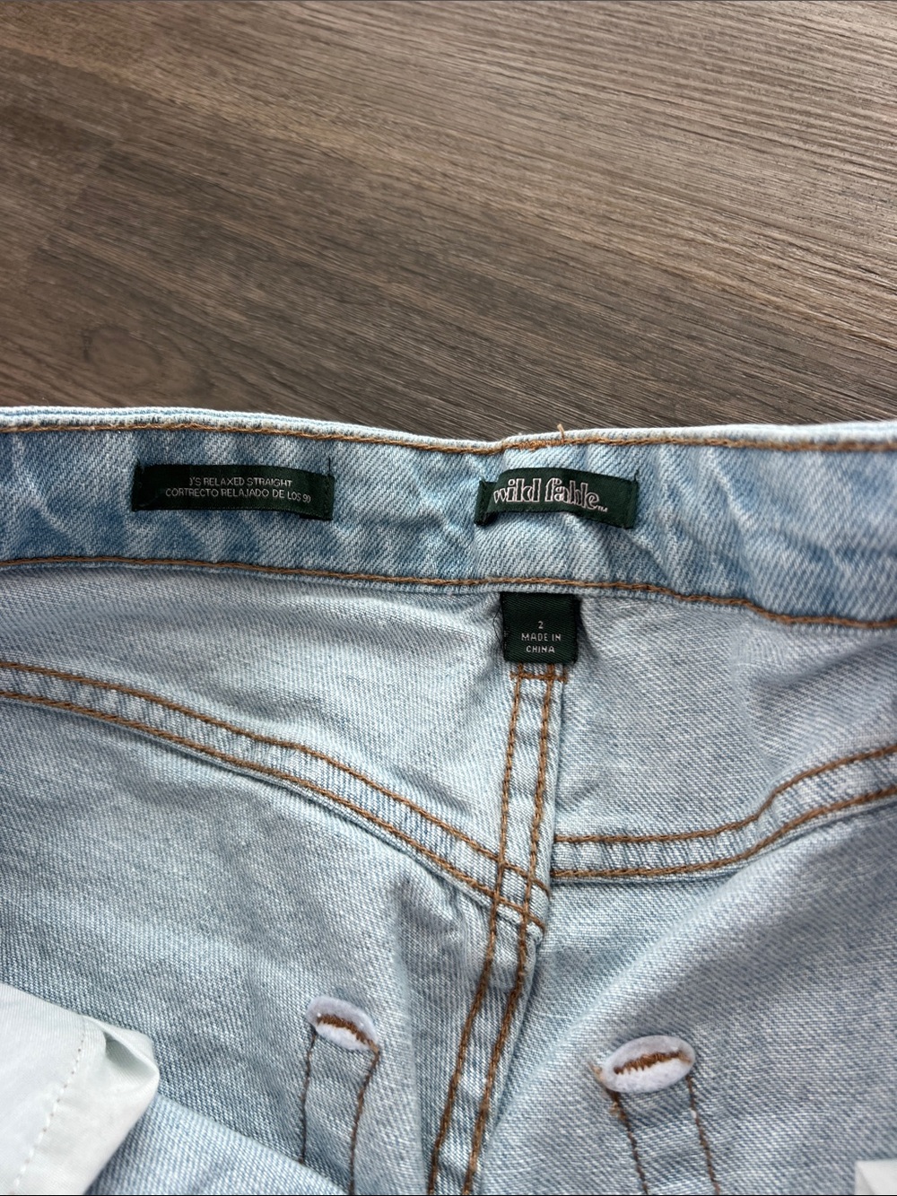 wild fable Light Blue Relaxed Glitter Straight Jeans - Picture 3 of 3